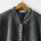 Vintage European Wool Contrast Embroidered Jacket Grey