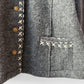 Vintage European Wool Contrast Embroidered Jacket Grey