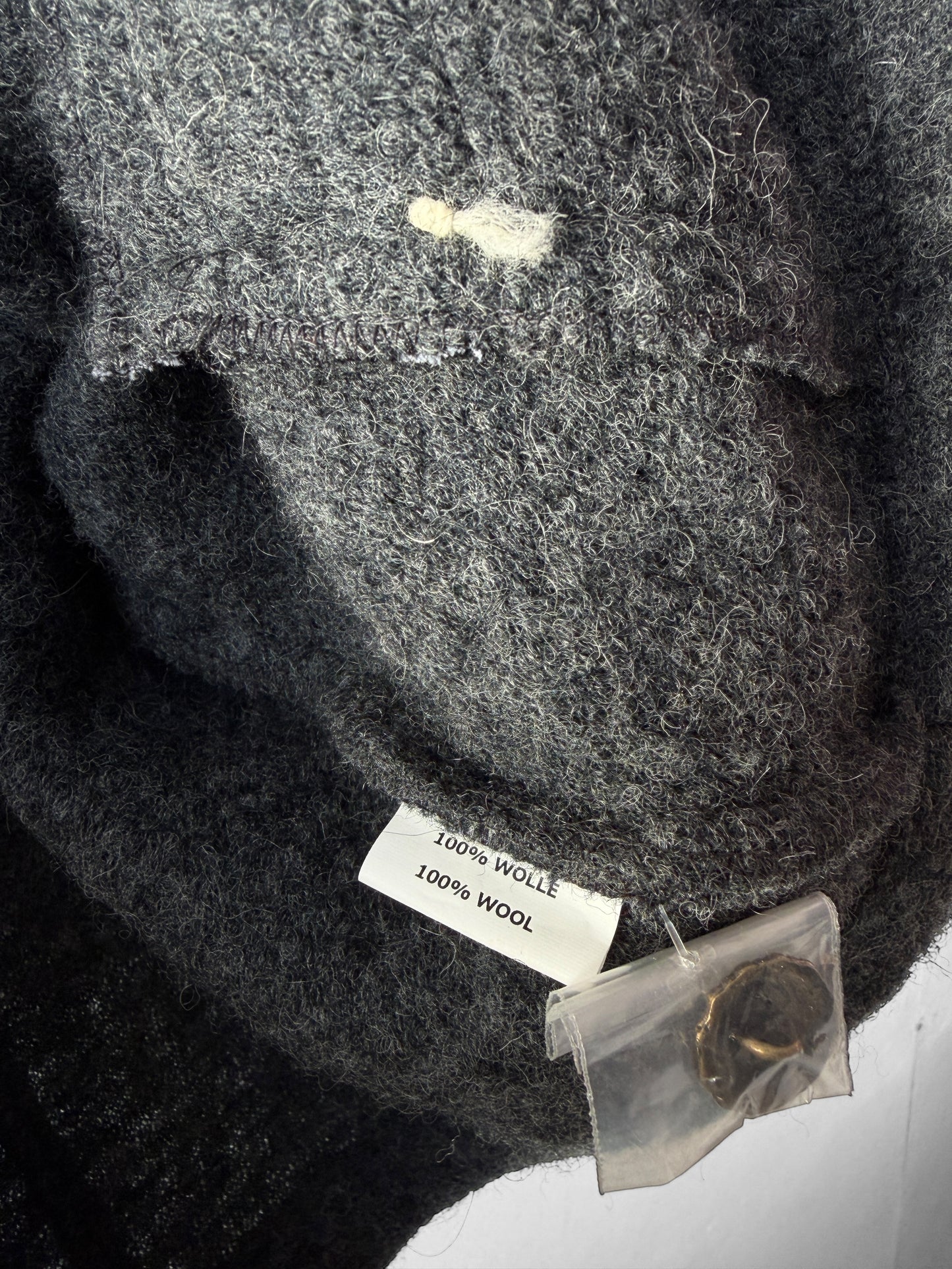 Vintage European Wool Contrast Embroidered Jacket Grey