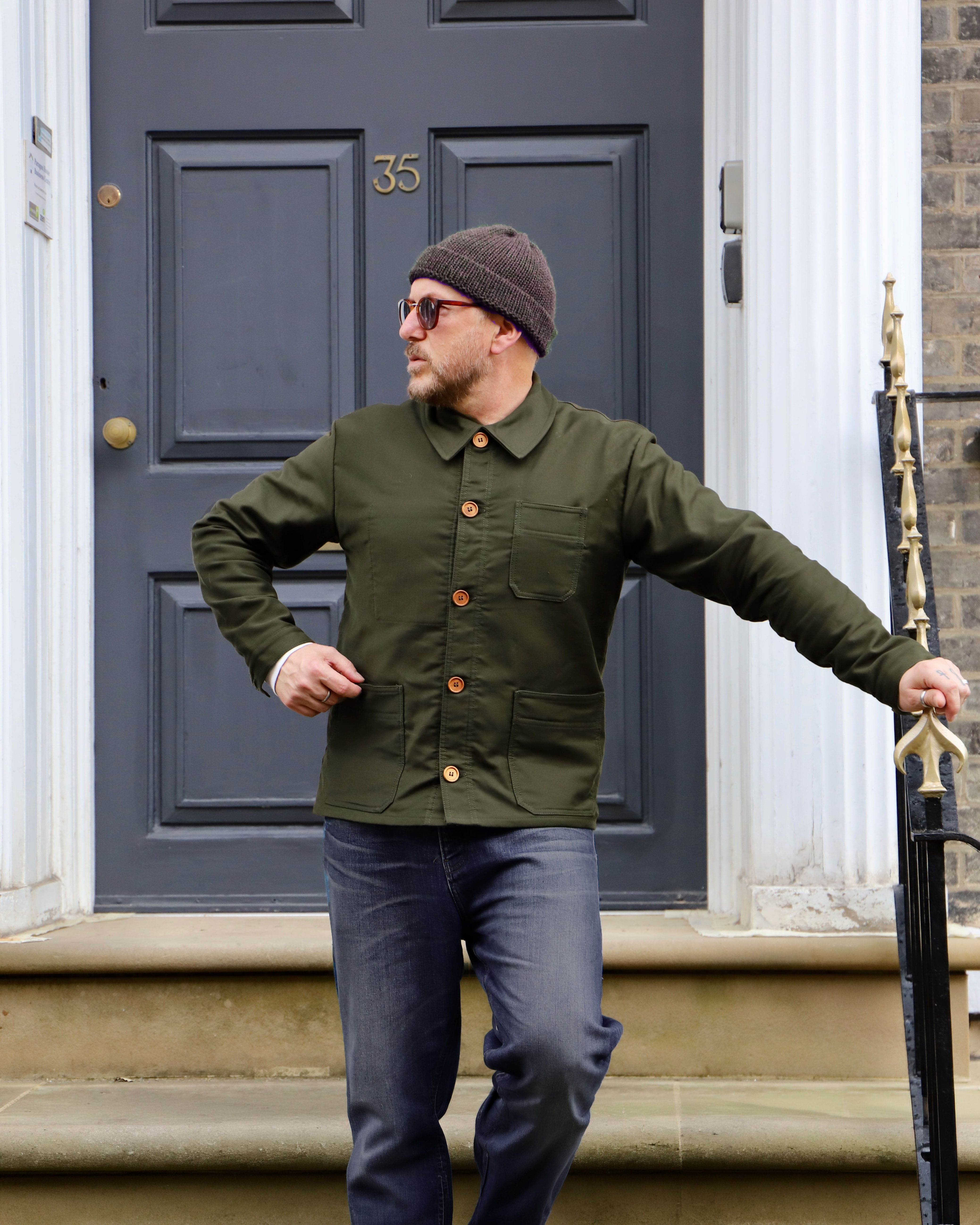 French Chore Jacket Moleskin Racing Green – Wolf Clothing