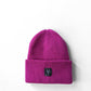 Knitted Fuchsia Pink Beanie Hat Recycled