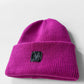 Knitted Fuchsia Pink Beanie Hat Recycled