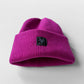 Knitted Fuchsia Pink Beanie Hat Recycled