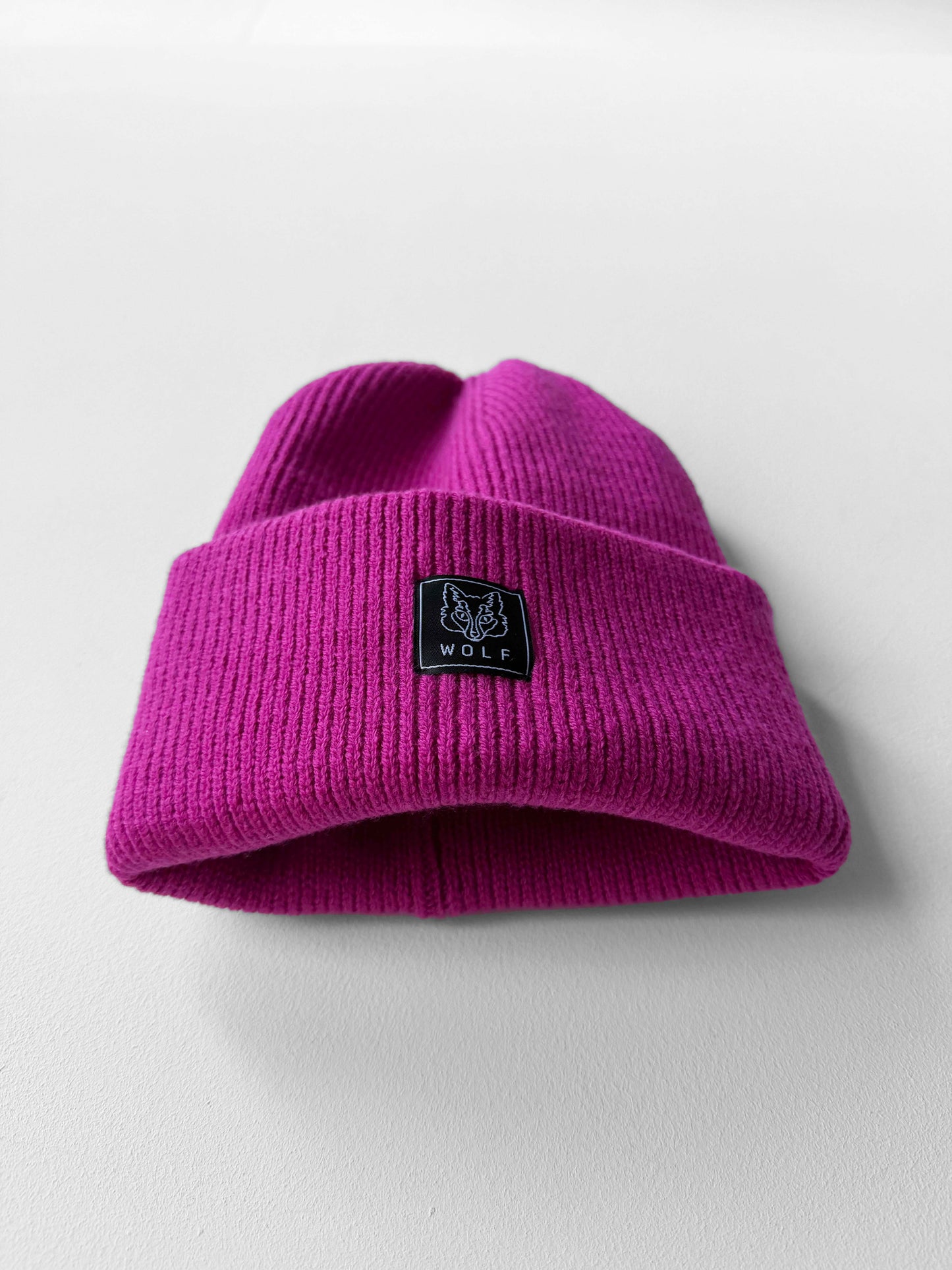 Knitted Fuchsia Pink Beanie Hat Recycled