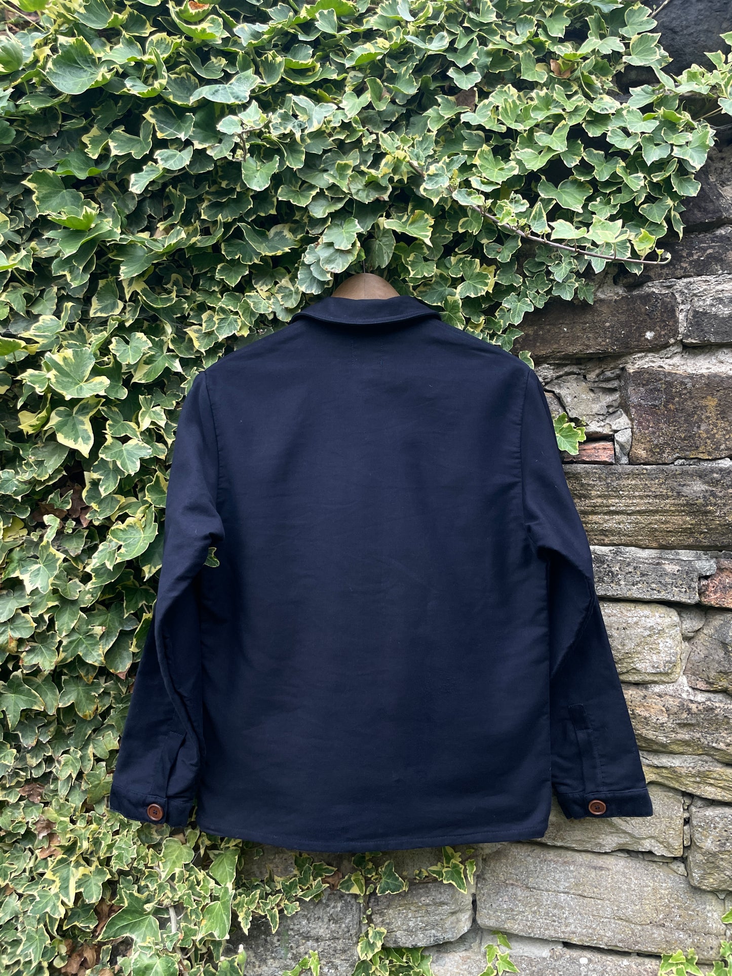 Ink Blue French Moleskin Chore Jacket Made In England