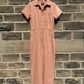 Unisex Short Sleeve Pink Coveralls Jumpsuit