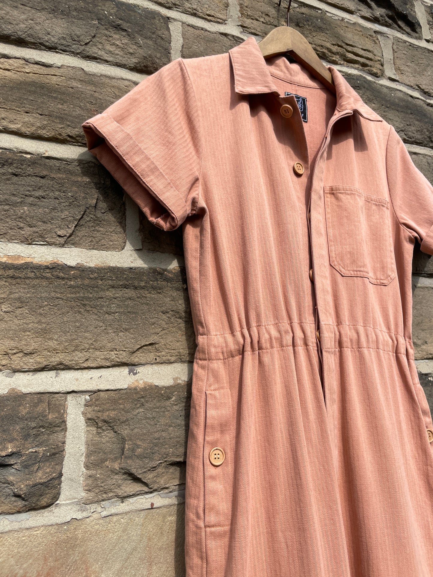 Unisex Short Sleeve Pink Coveralls Jumpsuit