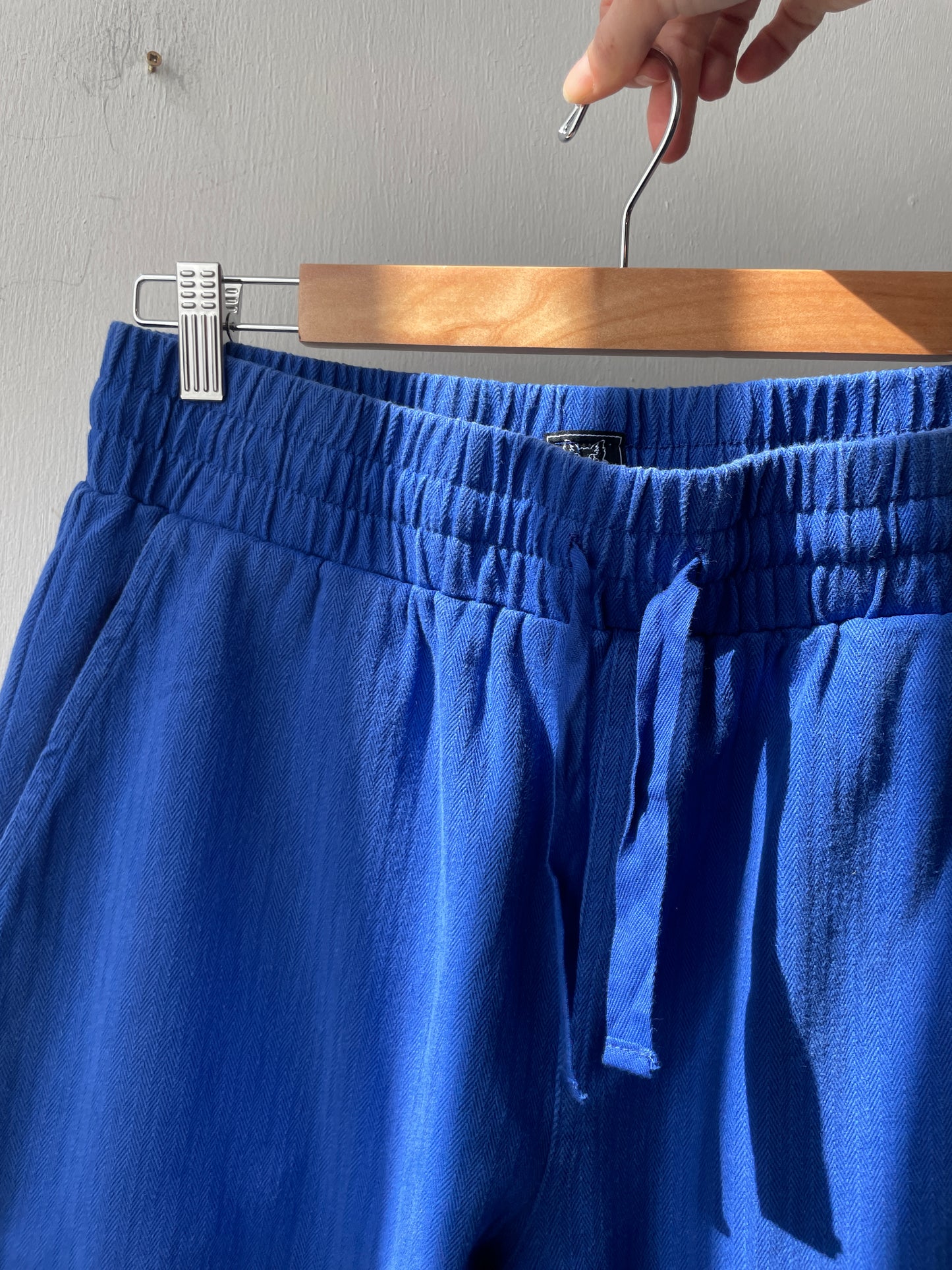 Elasticated Herringbone French Work Pants Bugatti Blue
