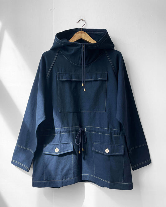 Cadet Smock Navy Ink Blue Cotton Canvas