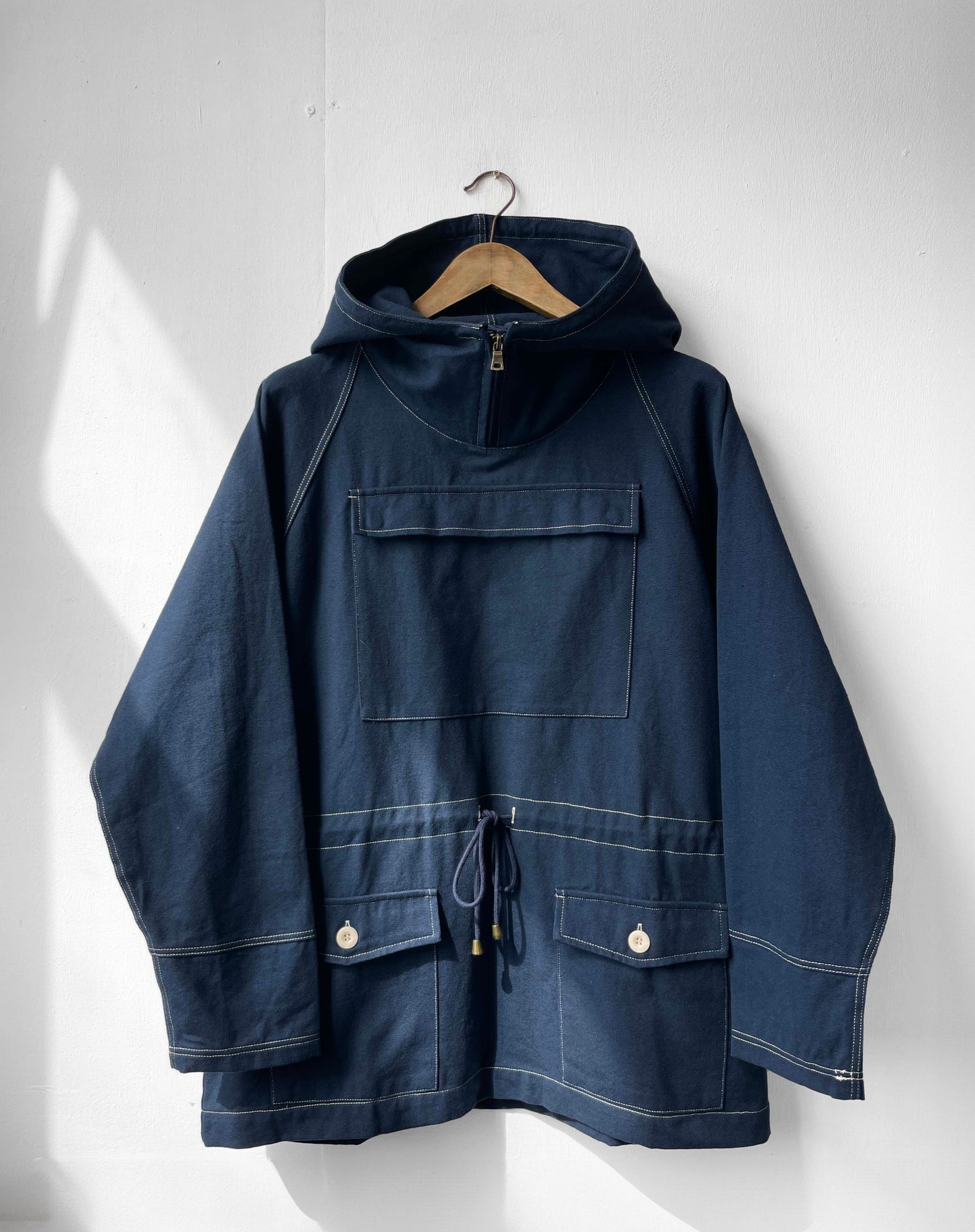 Cadet Smock Navy Ink Blue Cotton Canvas