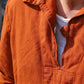 Vintage Artist Smock Pullover Top Burnt Orange 3/4 Sleeve Herringbone