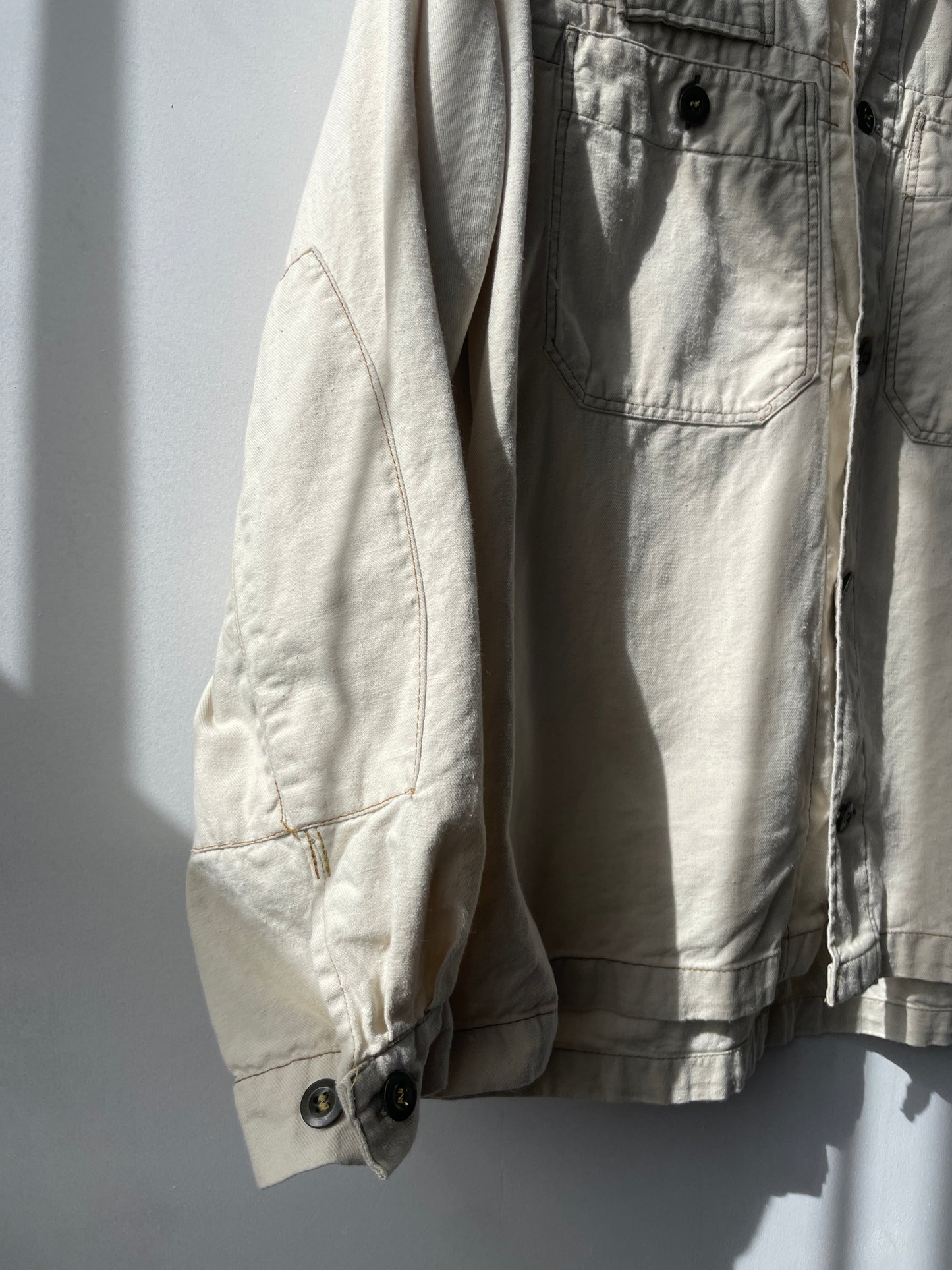 Vintage 1970s 2 Pocket Camel Brown Chore Shirt