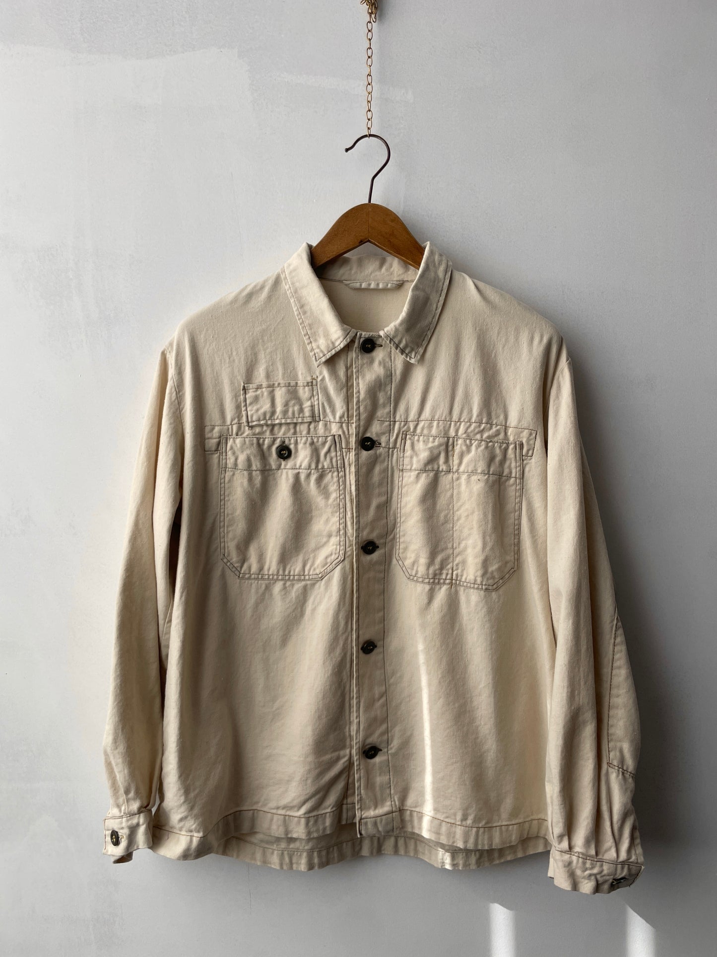 Vintage 1970s 2 Pocket Camel Brown Chore Shirt