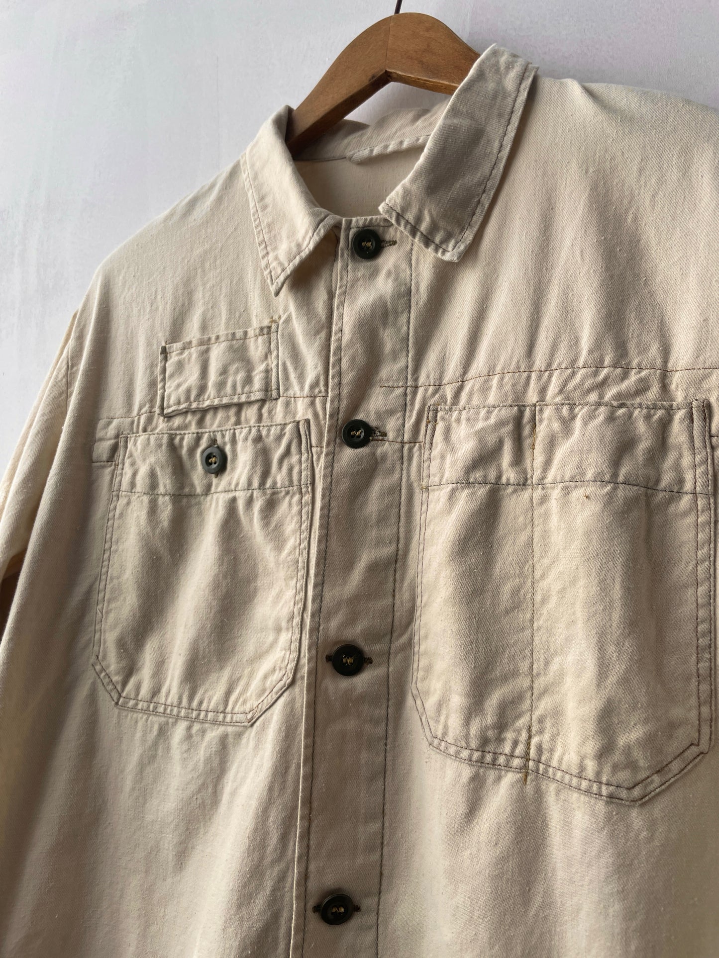 Vintage 1970s 2 Pocket Camel Brown Chore Shirt