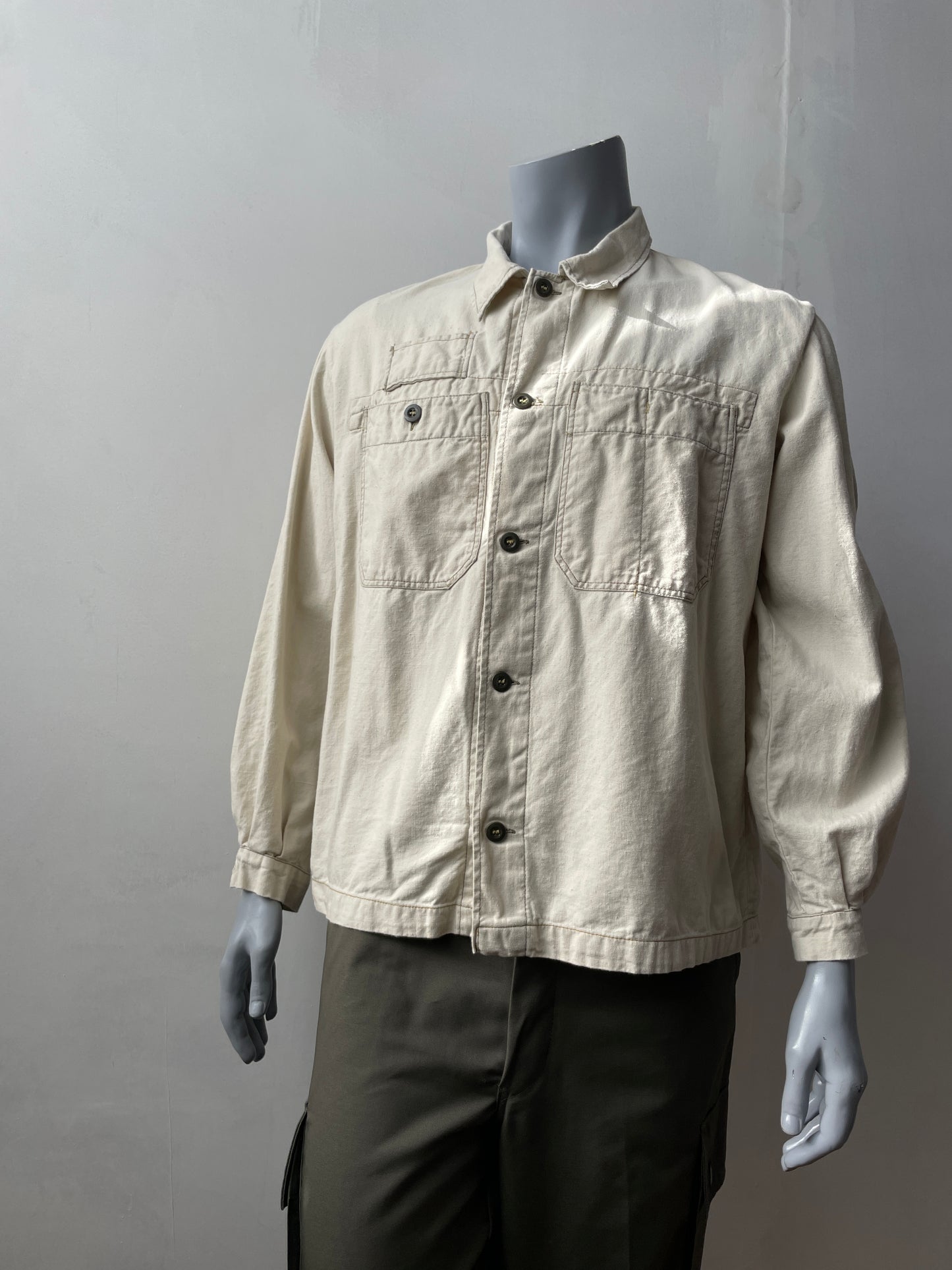 Vintage 1970s 2 Pocket Camel Brown Chore Shirt