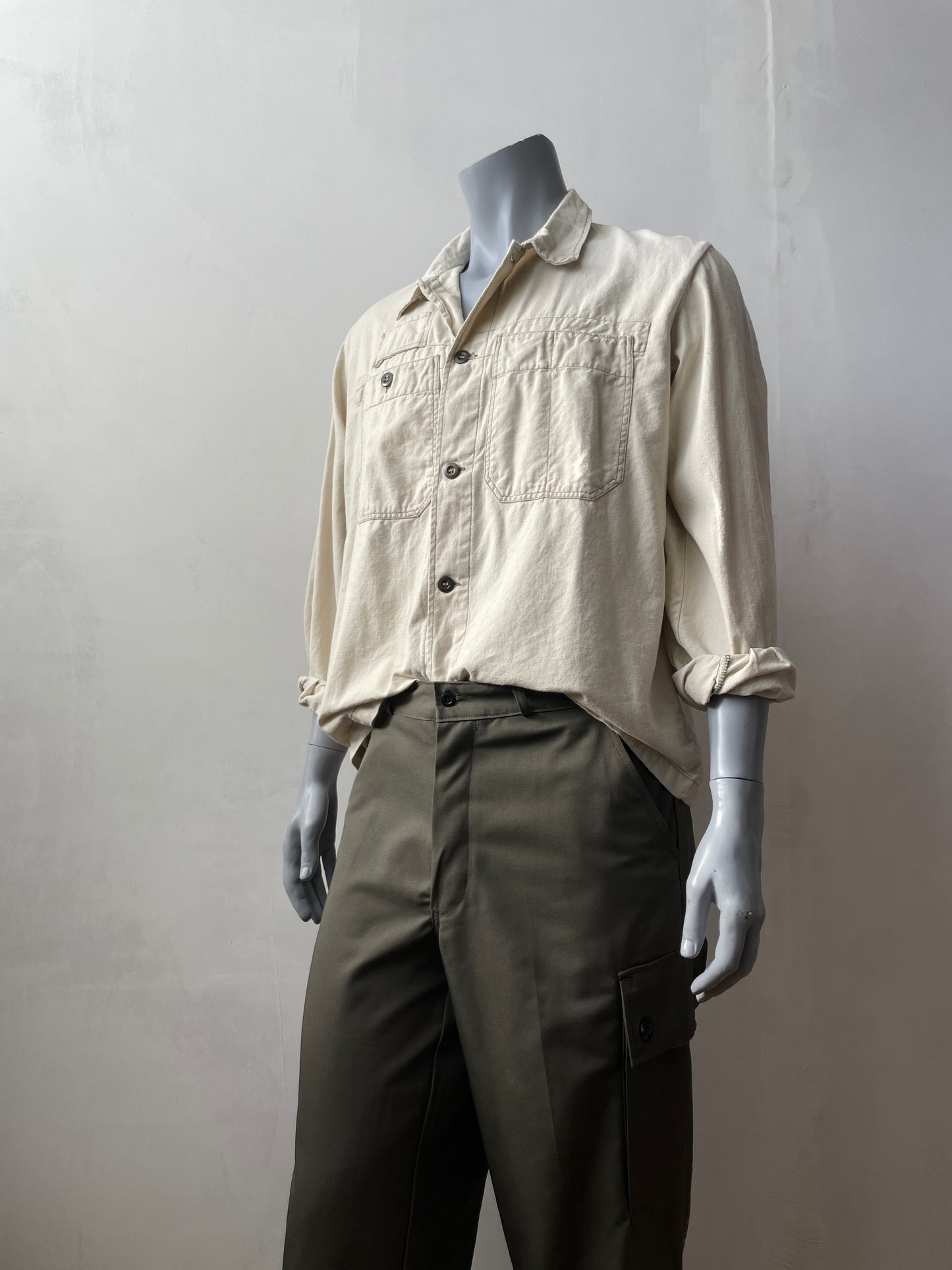 Vintage 1970s 2 Pocket Camel Brown Chore Shirt
