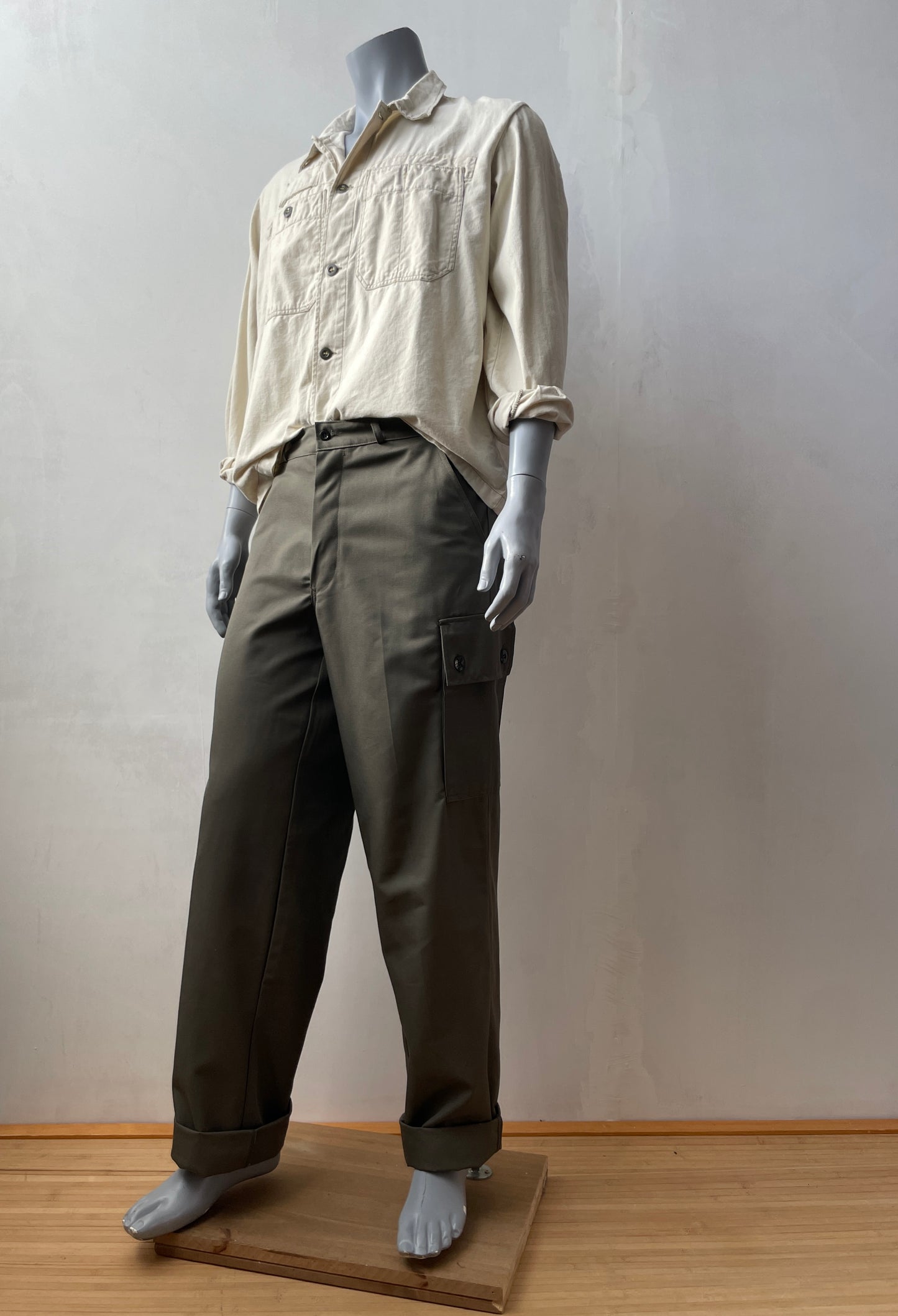 Vintage 1970s 2 Pocket Camel Brown Chore Shirt