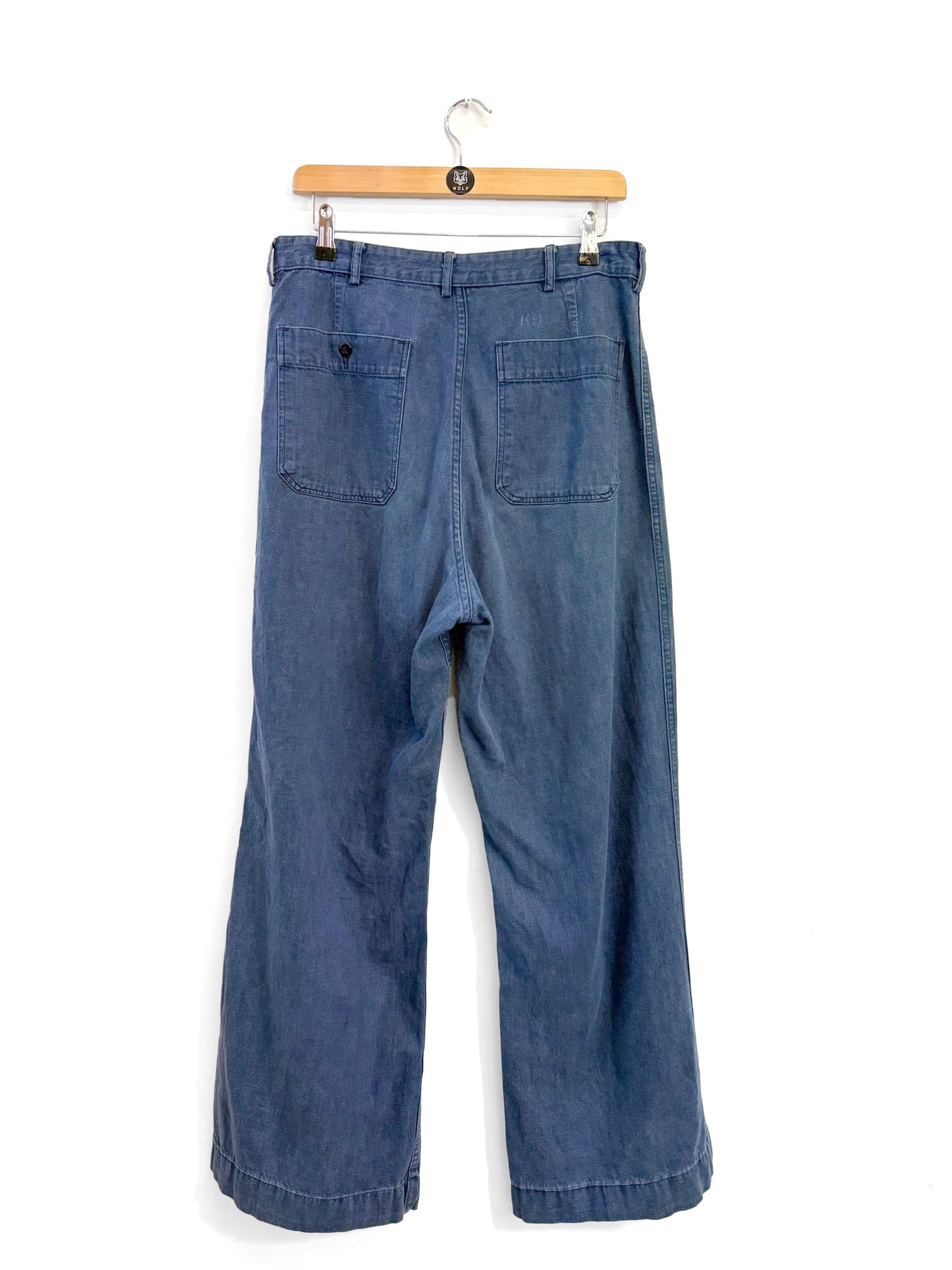 Vintage 70s High Waisted Flared Soft Cotton Trousers - 30"