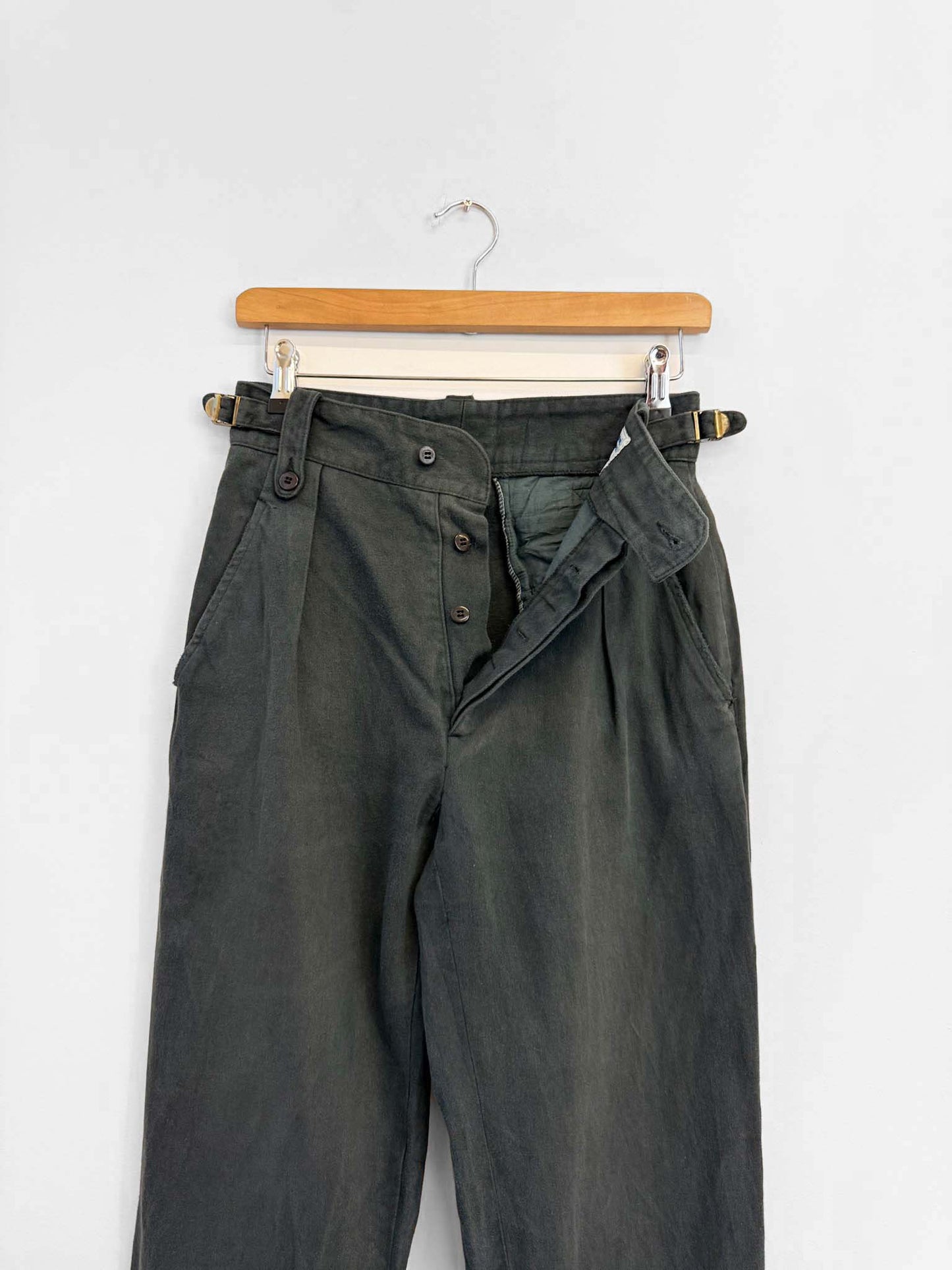 Vintage 70s High Waisted Gurkha Trousers Grey -26”