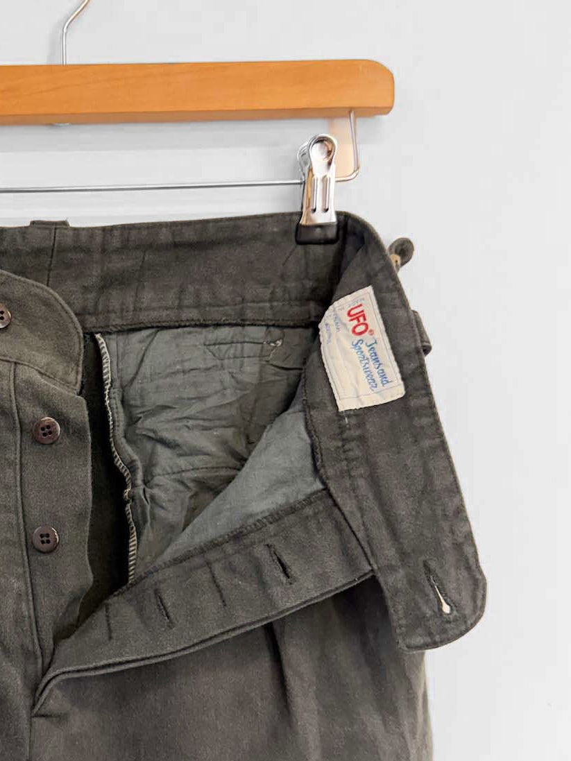 Vintage 70s High Waisted Gurkha Trousers Grey -26”