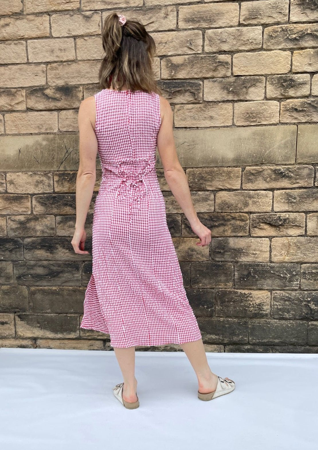 French Gingham Maxi Dress