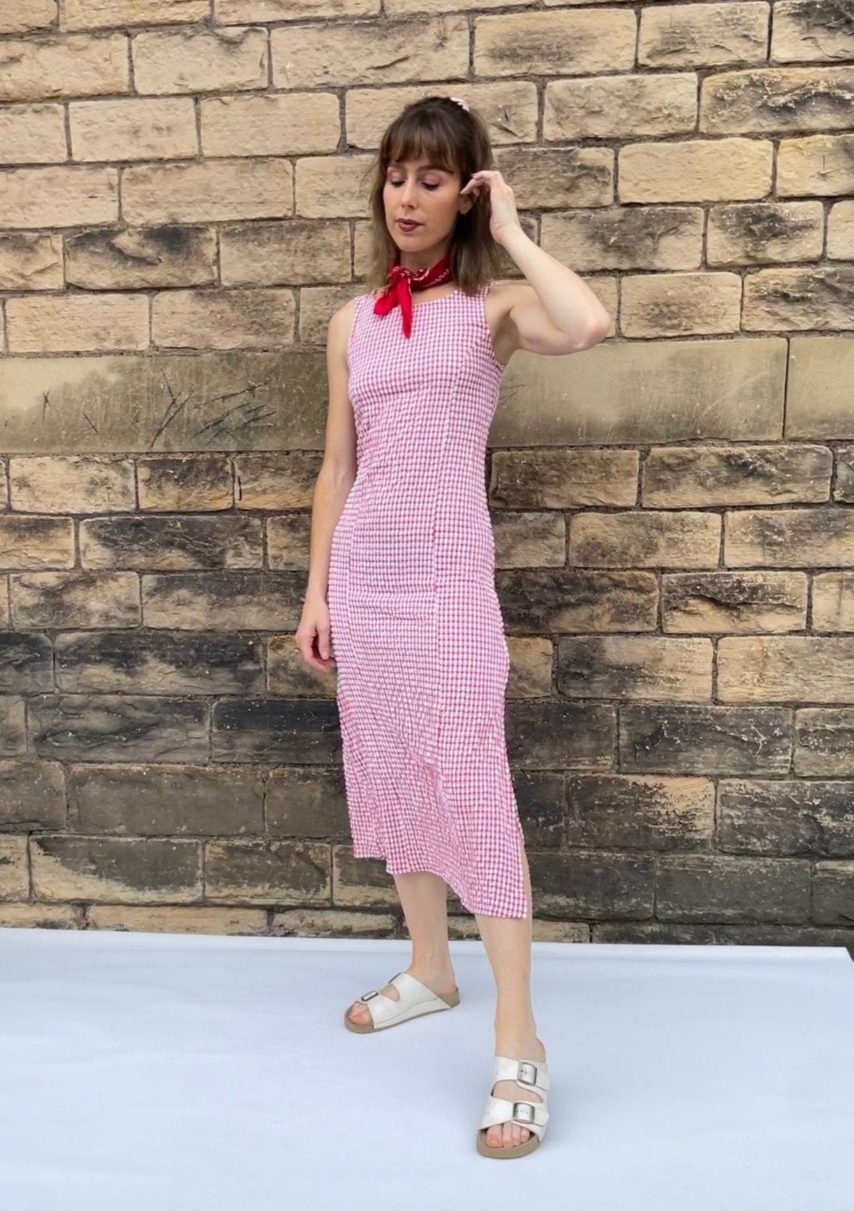 Vestido Largo Cuadros Vichy VESTIDO CUADROS VICHY CORNELIA THE