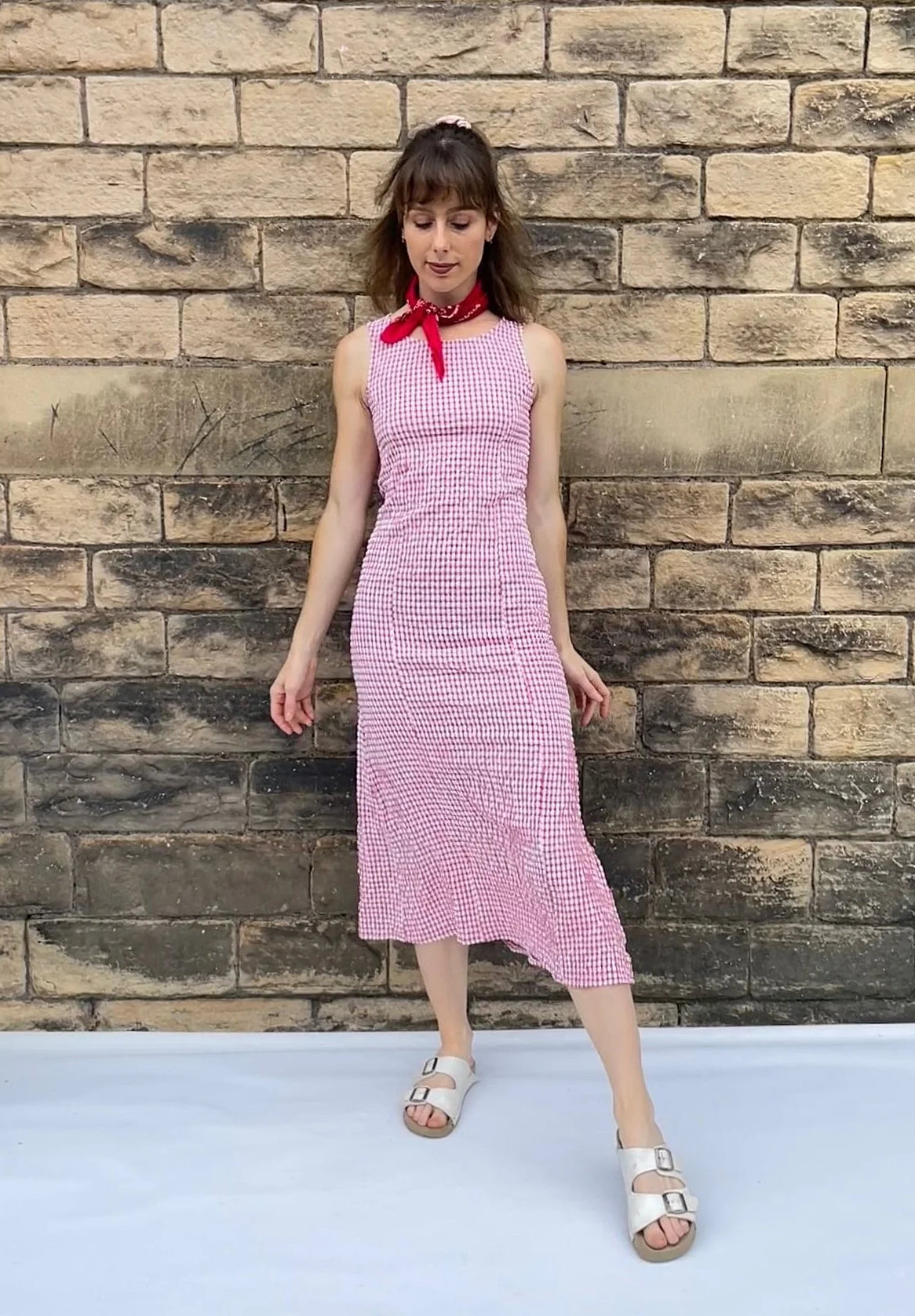 French Gingham Maxi Dress