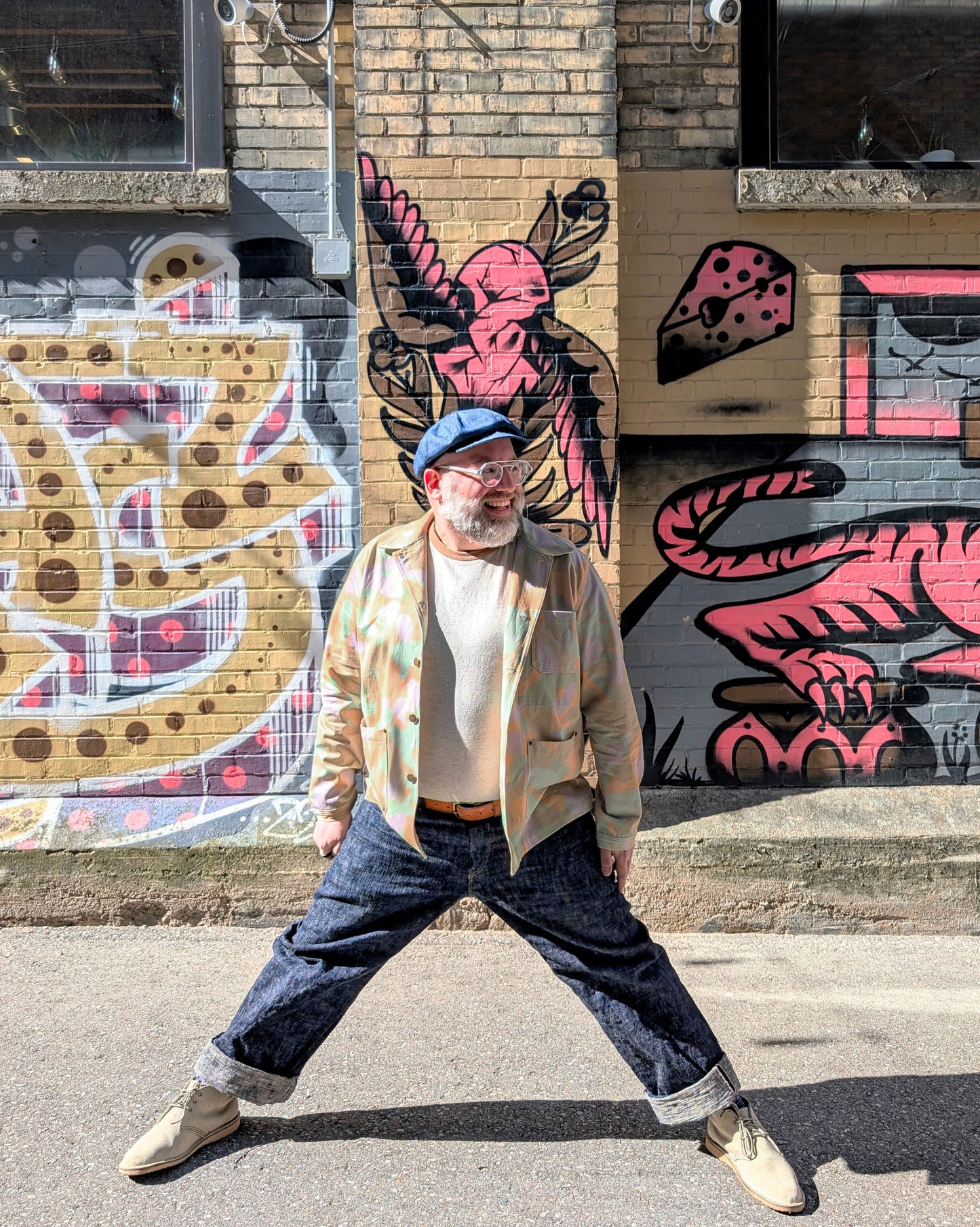 Unisex Herringbone Jungle Pastel Camo Chore Jacket