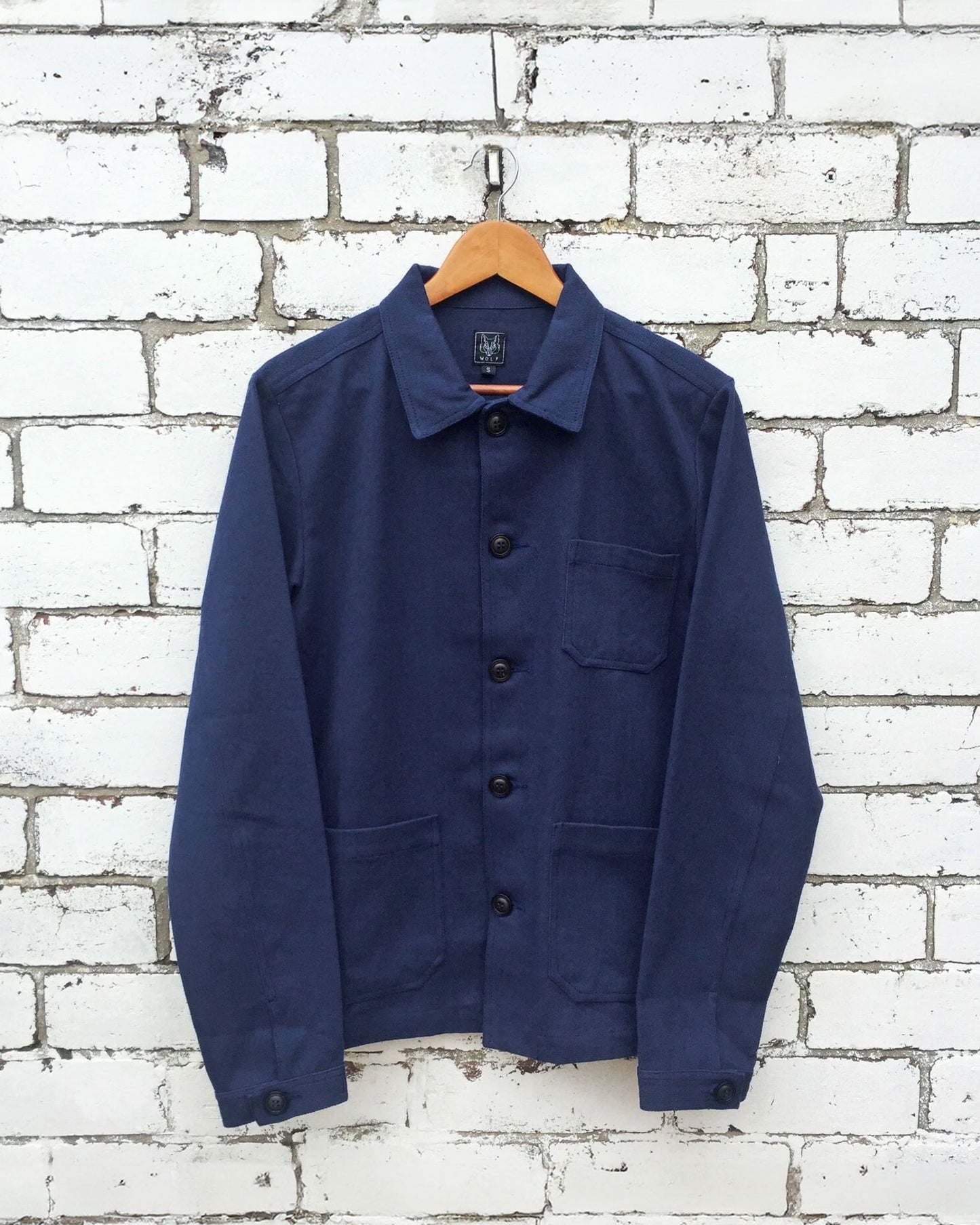 Arbeitsjacke aus französischem Baumwolltwill, Marineblau