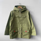 Green Cadet Smock Cotton Canvas Red Buttons Reworked