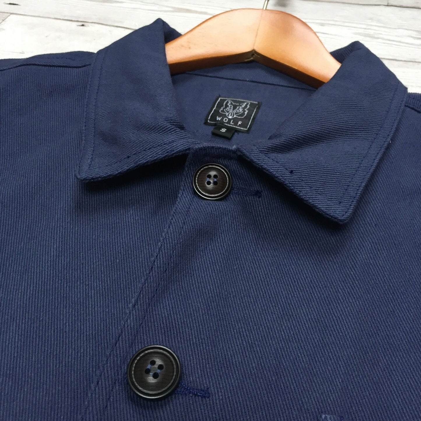 Arbeitsjacke aus französischem Baumwolltwill, Marineblau