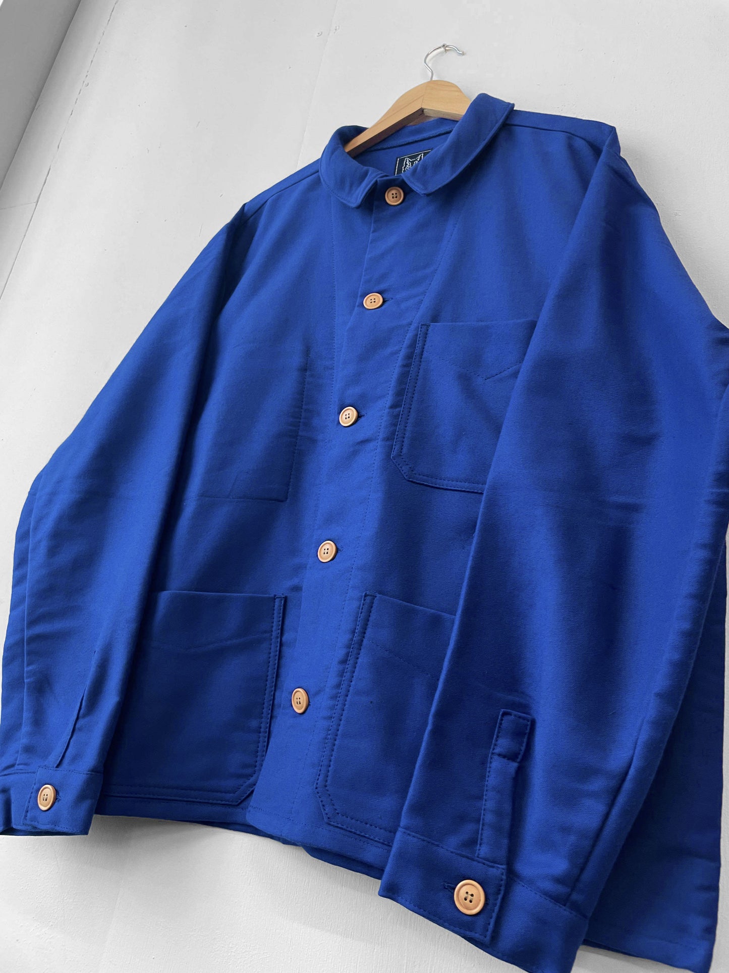 50er Moleskin Französische Arbeitsjacke Marineblau