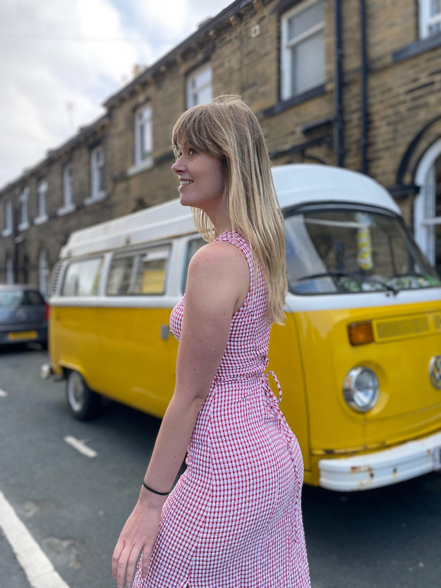 French Gingham Maxi Dress