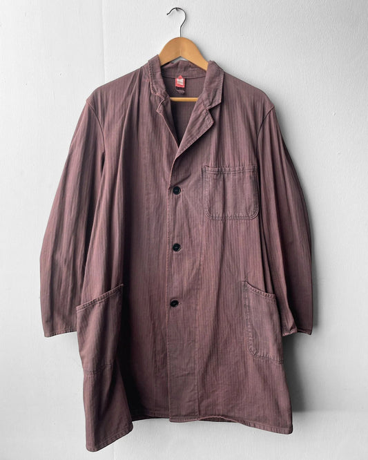 Vintage Long Duster Chore Jacket Faded