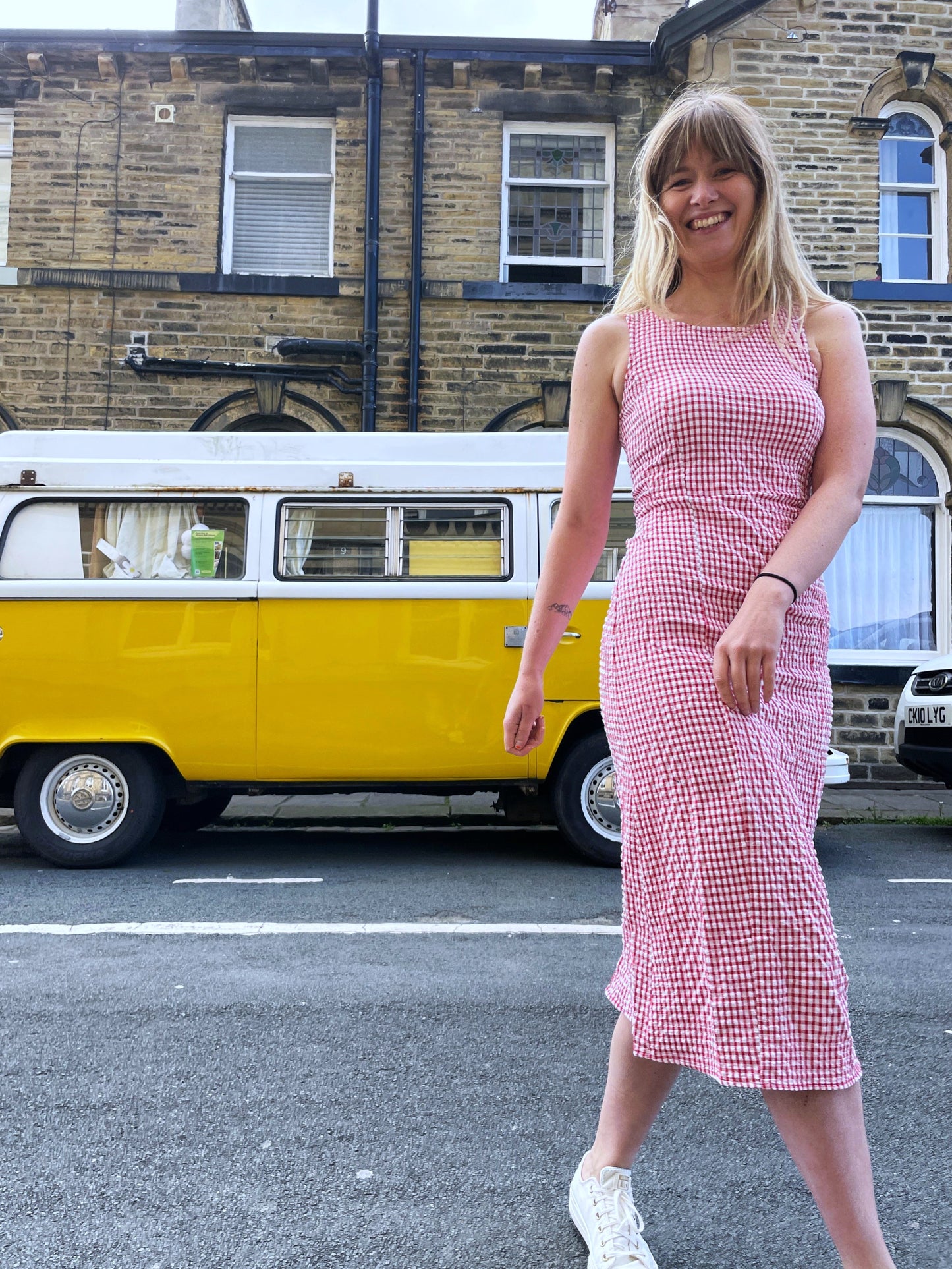 French Gingham Maxi Dress