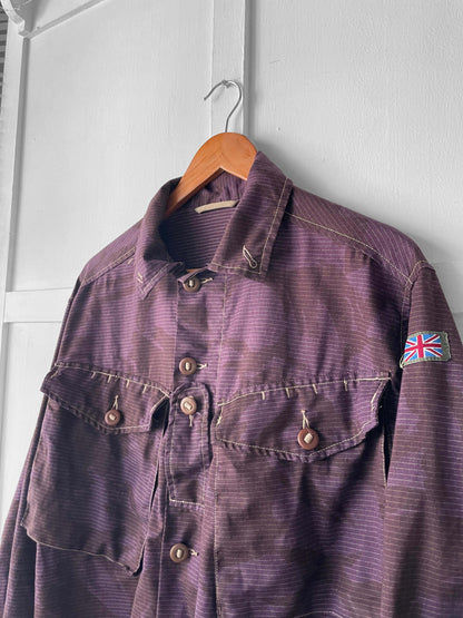 Camisa vintage de camuflaje británico verde