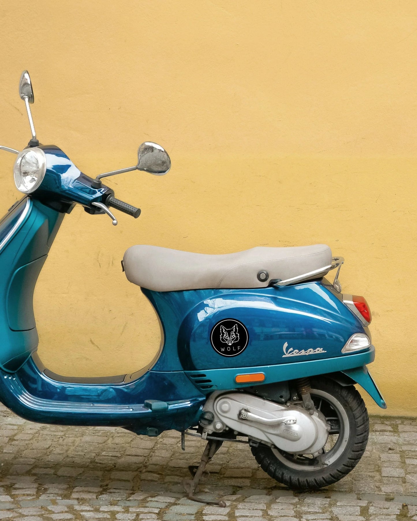 10cm WOLF Scooter Bumper Sticker Vinyl UV Resistant