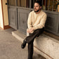 Organic Fisherman Jumper Chunky Knit Ecru Beige