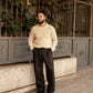 Organic Fisherman Jumper Chunky Knit Ecru Beige
