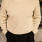 Organic Fisherman Jumper Chunky Knit Ecru Beige