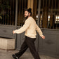 Organic Fisherman Jumper Chunky Knit Ecru Beige
