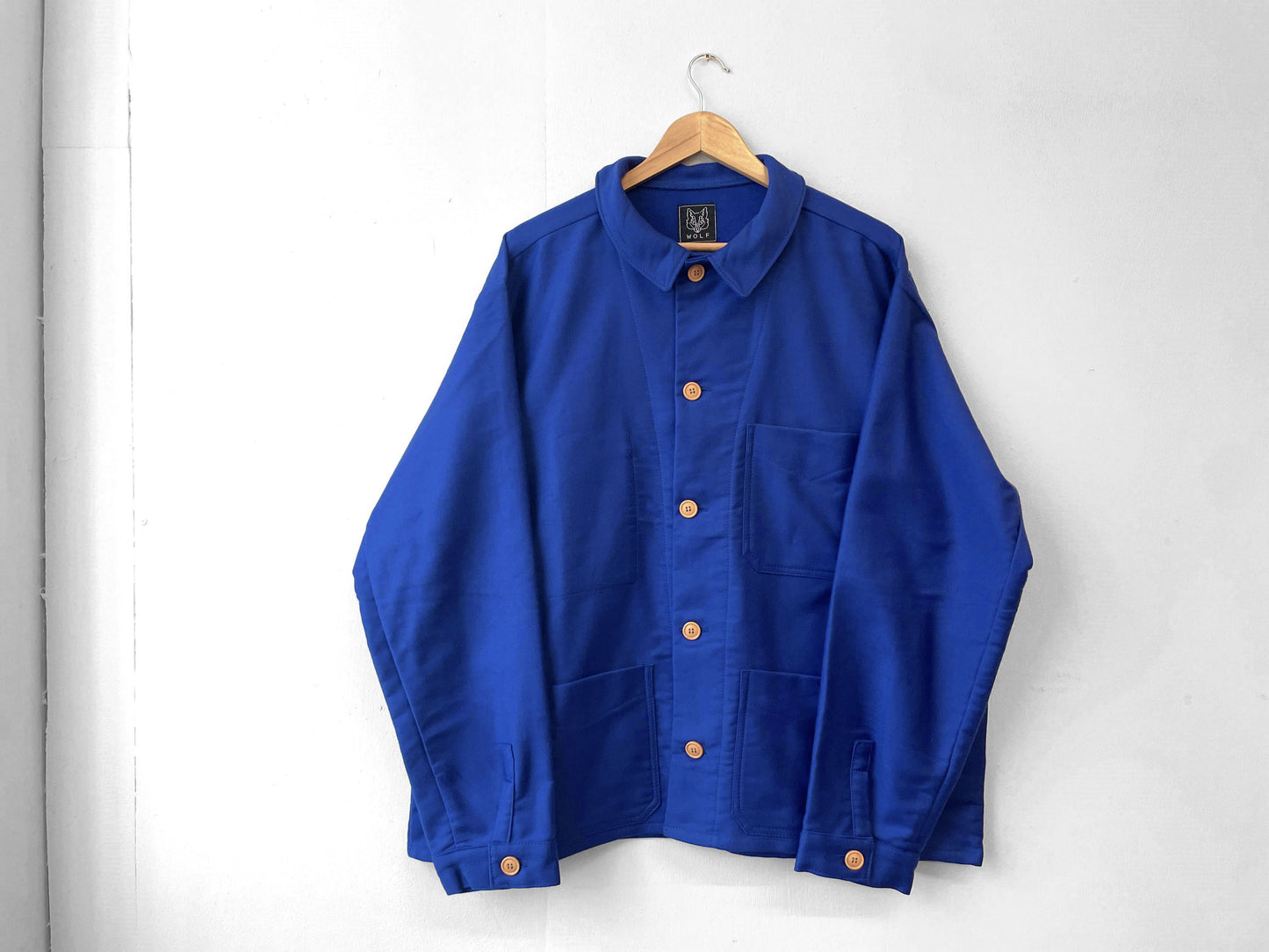 50er Moleskin Französische Arbeitsjacke Marineblau