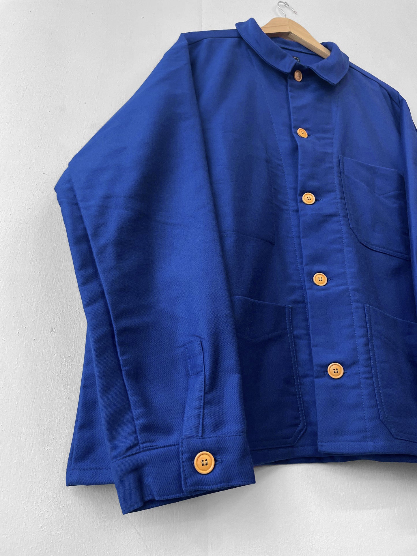 50er Moleskin Französische Arbeitsjacke Marineblau