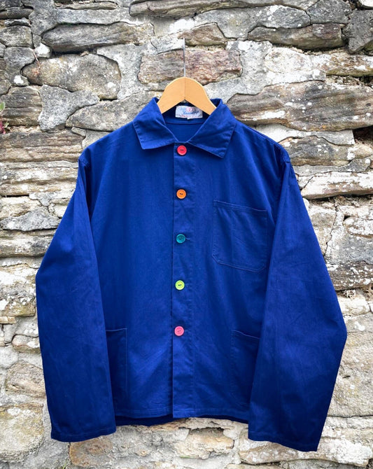 Colourful Buttoned Vintage Chore Jacket