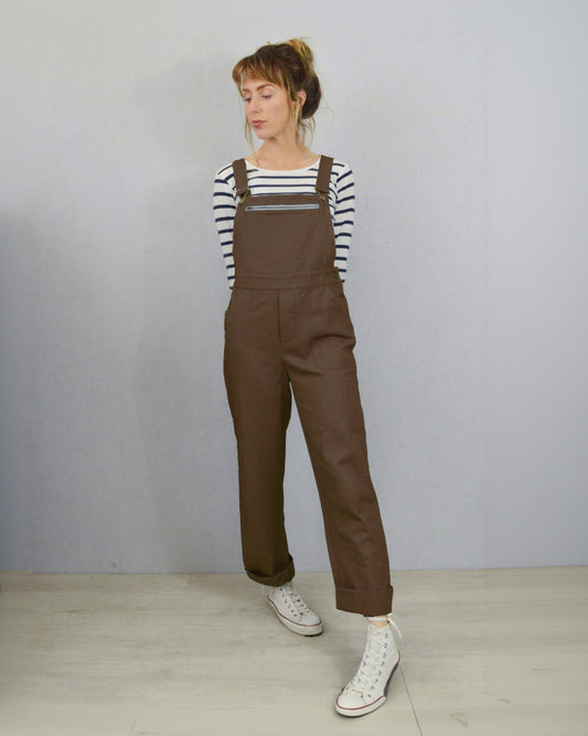 Brown French Workwear Dungarees