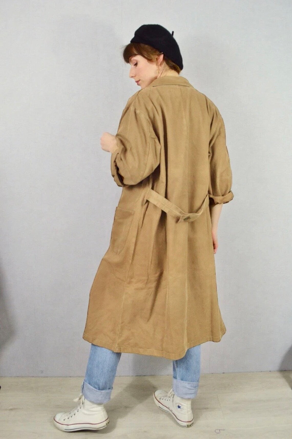 Vintage Duster Work Jacket Faded Camel
