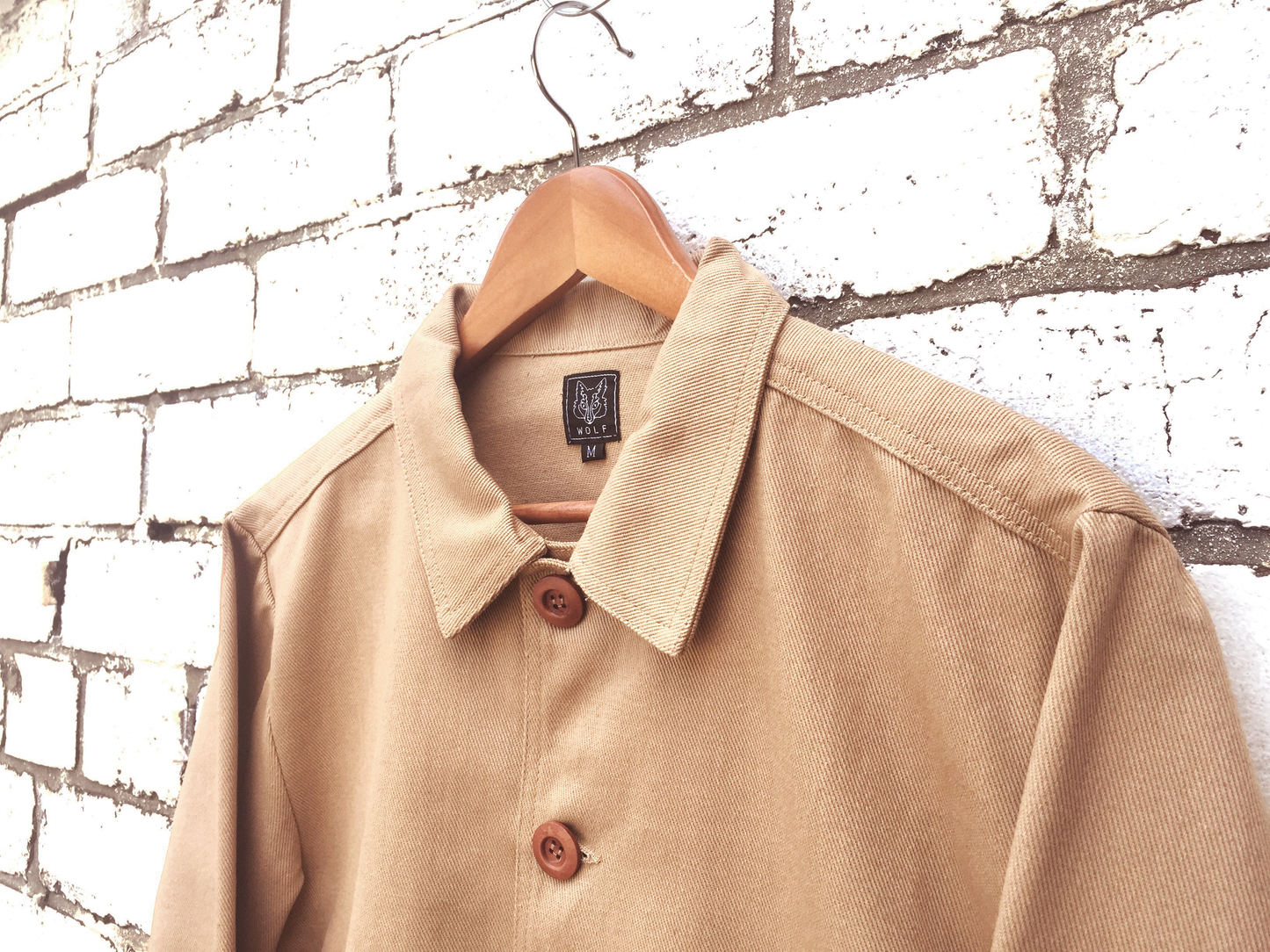 French Cotton Twill Chore Jacket Desert Beige