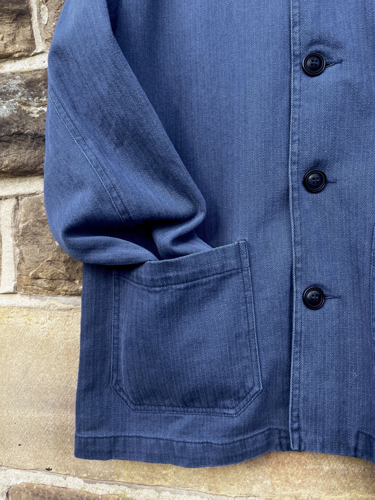 Herringbone Cotton Twill Chore Jacket Indigo Blue – Wolf Clothing