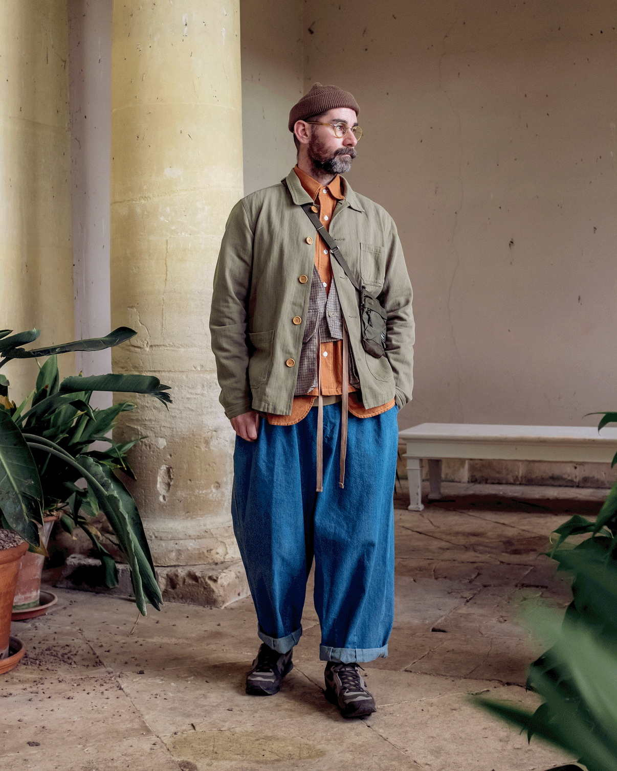 1960s Men's Green Satin Chore Coat