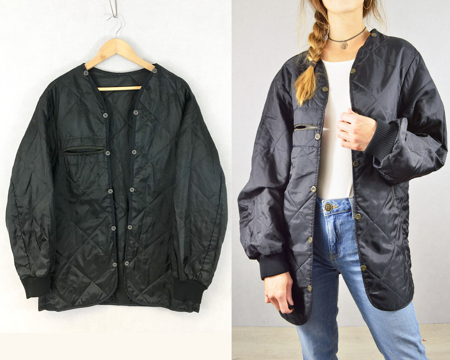 Vintage Black Military Liner Jacket